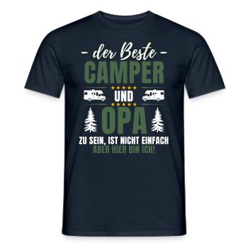 LE MEILLEUR CAMPEUR ET GRAND-PÈRE - Fun Camping - T-shirt homme - marine - Devant - AI Model Male 178 light (178cm)