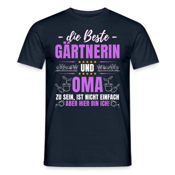DIE BESTE GÄRTNERIN UND OMA! Lustiges Garten - Männer T-Shirt - Navy - Vorne - AI Model Male 178 light (178cm)