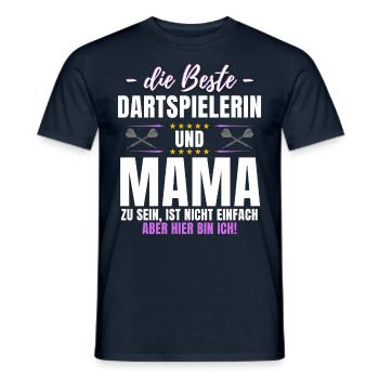 DARTSPIELERIN & MAMA! Lustiges Dart Darts Spruch - Männer T-Shirt - Navy - Vorne - AI Model Male 178 light (178cm)