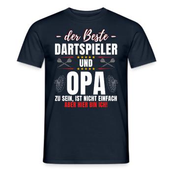 DER BESTE DARTSPIELER & OPA! Lustiges Dart Darts - Männer T-Shirt - Navy - Vorne - AI Model Male 178 light (178cm)