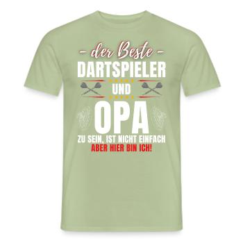 DER BESTE DARTSPIELER & OPA! Lustiges Dart Darts - Männer T-Shirt - Sage - Vorne - AI Model Male 178 light (178cm)