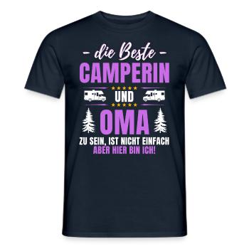 THE BEST CAMPER & GRANDMA Fun camping - Men's T-Shirt - navy - Front - AI Model Male 178 light (178cm)