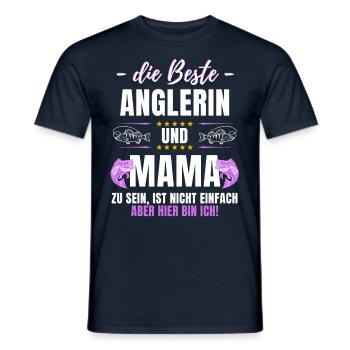 Anglerin Angel Angeln Fischen Fischerin Anglerin - Männer T-Shirt - Navy - Vorne - AI Model Male 178 light (178cm)