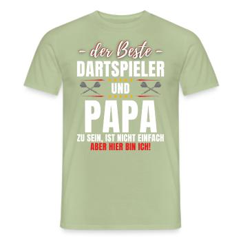 DER BESTE DARTSPIELER & PAPA! Lustiges Dart Darts - Männer T-Shirt - Sage - Vorne - AI Model Male 178 light (178cm)