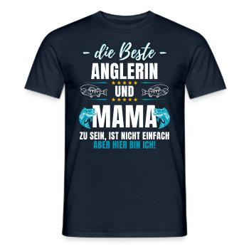 Angler Fishing Fishing Fishing Fisherwoman Angler - Men's T-Shirt - navy - Front - AI Model Male 178 light (178cm)
