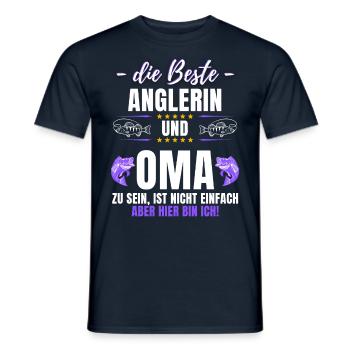 Anglerin Angel Angeln Fischen Fischerin Anglerin - Männer T-Shirt - Navy - Vorne - AI Model Male 178 light (178cm)