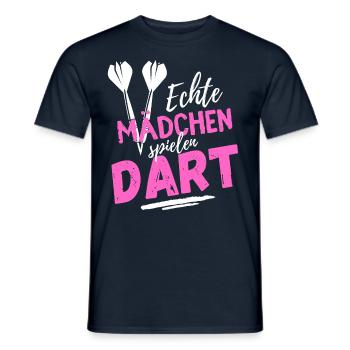 De vraies filles jouant aux fléchettes - Drôle de fléchettes disant - T-shirt homme - marine - Devant - AI Model Male 178 light (178cm)