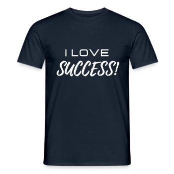 Dicton motivant Succès - J’aime le succès - T-shirt homme - marine - Devant - AI Model Male 178 light (178cm)