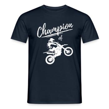 Champion de la puissance de la passion du motocross - T-shirt homme - marine - Devant - AI Model Male 178 light (178cm)