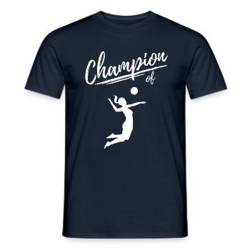 Championne de volleyball - Power Play féminin - T-shirt homme - marine - Devant - AI Model Male 178 light (178cm)