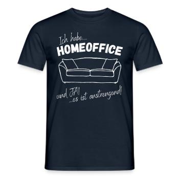 Je travaille à domicile et oui c’est épuisant - T-shirt homme - marine - Devant - AI Model Male 178 light (178cm)