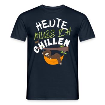 Today I have to chill sloth relax saying - Men's T-Shirt - navy - Front - AI Model Male 178 light (178cm)