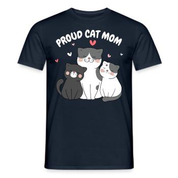 Stolze Katzenmama Kätzchen Herzhaft Lustig - Männer T-Shirt - Navy - Vorne - AI Model Male 178 light (178cm)