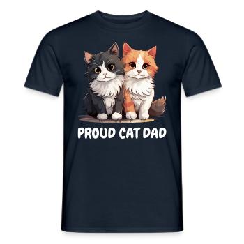 Proud Cat Dad: Funny Cat Lover Kitten - Men's T-Shirt - navy - Front - AI Model Male 178 light (178cm)
