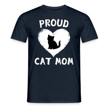 Proud Cat Mom Herz Katze Kätzchen Katzenliebhaber - Männer T-Shirt - Navy - Vorne - AI Model Male 178 light (178cm)
