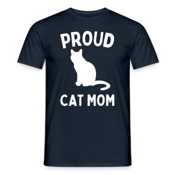 Proud Cat Mom: Cat Kitten Cat Lover - Men's T-Shirt - navy - Front - AI Model Male 178 light (178cm)