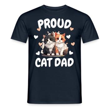 Proud Cat Dad : Drôles de chats pour - T-shirt homme - marine - Devant - AI Model Male 178 light (178cm)
