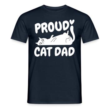 Proud Cats Dad Funny Cat Kitten - Men's T-Shirt - navy - Front - AI Model Male 178 light (178cm)