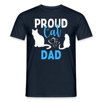 Proud Cat Dad Kitten Cat Lover Funny - Men's T-Shirt - navy - Front - AI Model Male 178 light (178cm)