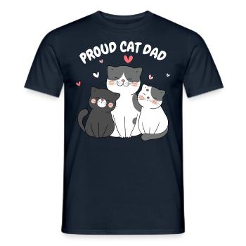 fier chat papa drôle chaton conception pour - T-shirt homme - marine - Devant - AI Model Male 178 light (178cm)