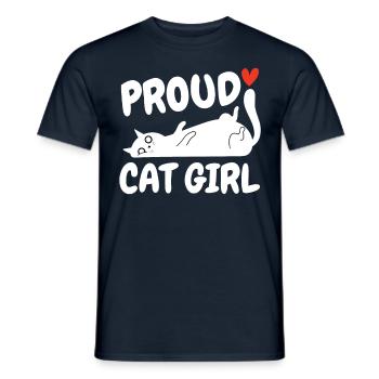 Stolze Katzenmädchen Liebe Katzenliebhaber Lustig - Männer T-Shirt - Navy - Vorne - AI Model Male 178 light (178cm)