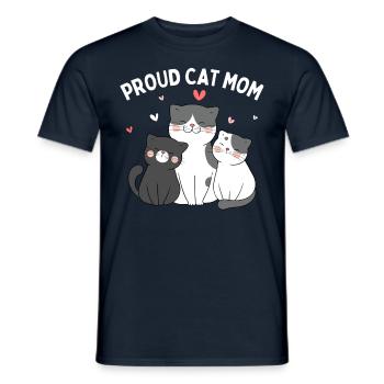 Fier chat maman chat drôle chaton - T-shirt homme - marine - Devant - AI Model Male 178 light (178cm)