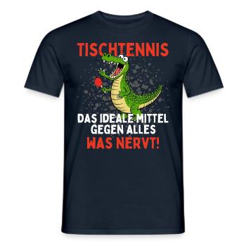 Tischtennis Das Ideale Mittel Gegen Alles Was - Männer T-Shirt - Navy - Vorne - AI Model Male 178 light (178cm)