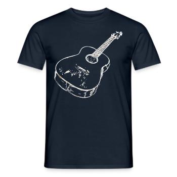 Akustische Gitarre - Männer T-Shirt - Navy - Vorne - AI Model Male 178 light (178cm)