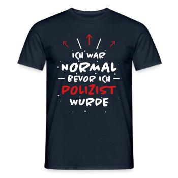 Polizist Spruch Polizei Lustiges Polizist Geschenk - Männer T-Shirt - Navy - Vorne - AI Model Male 178 light (178cm)