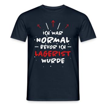Lagerist Spruch Logistik Lustige Lagerist Geschenk - Männer T-Shirt - Navy - Vorne - AI Model Male 178 light (178cm)