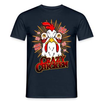 POULET FOU - Poulet drôle motif cadeau - T-shirt homme - marine - Devant - AI Model Male 178 light (178cm)