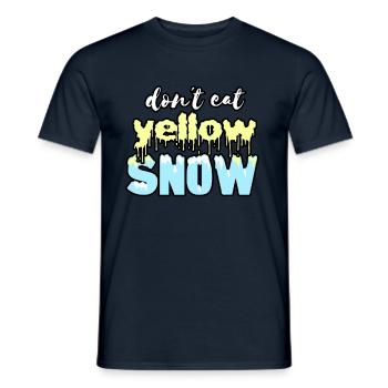 Do not eat yellow snow - funny winter saying - Men's T-Shirt - navy - Front - AI Model Male 178 light (178cm)