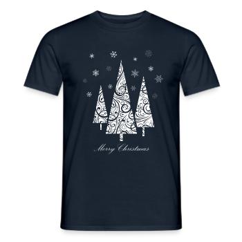 Arbres de noël arbre de noël joyeux noel - T-shirt homme - marine - Devant - AI Model Male 178 light (178cm)