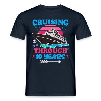 Cruising Through 10 Years Wedding Anniversary - Men's T-Shirt - navy - Front - AI Model Male 178 light (178cm)