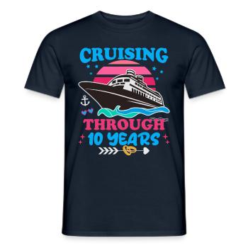Cruising Through 10 Years Wedding Anniversary - Men's T-Shirt - navy - Front - AI Model Male 178 light (178cm)