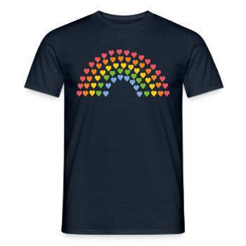 Rainbow from the heart - Men's T-Shirt - navy - Front - AI Model Male 178 light (178cm)