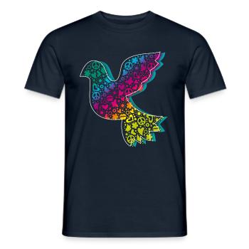 Friedenstaube Verlauf DDP - Männer T-Shirt - Navy - Vorne - AI Model Male 178 light (178cm)