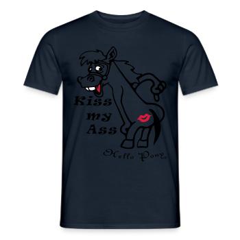 hello_pony_kiss_my_ass_ - Männer T-Shirt - Navy - Vorne - AI Model Male 178 light (178cm)