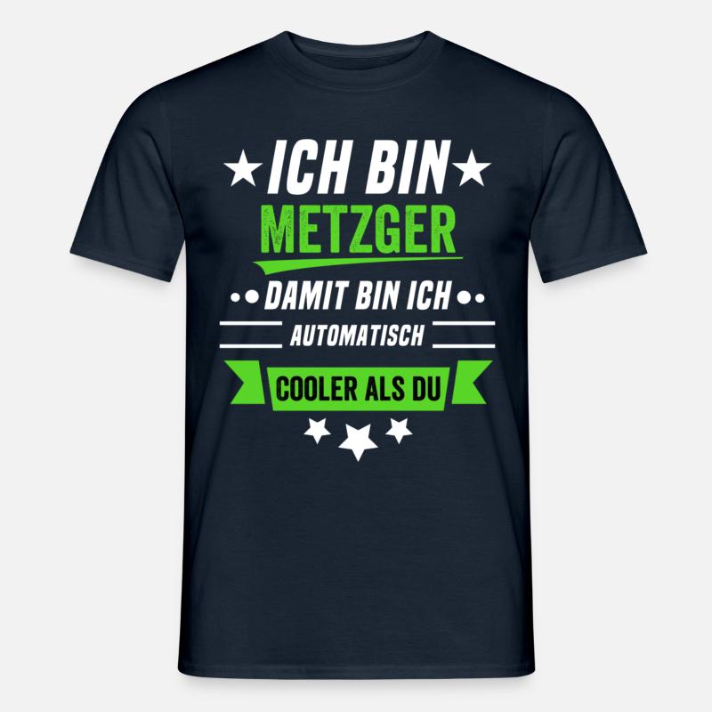Cooler als du - ich bin Metzger - Männer T-Shirt - Navy