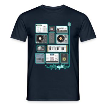 88 BPM Full Set (cyan) - Men's T-Shirt - navy - Front - AI Model Male 178 light (178cm)
