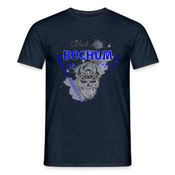 Bochum Glück Auf Totenkopf Ruhrpott Geschenk - Männer T-Shirt - Navy - Vorne - AI Model Male 178 light (178cm)