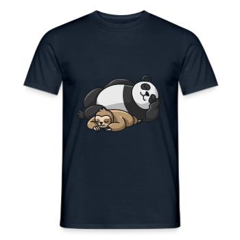 Lazy Panda Sloth 2 - Men's T-Shirt - navy - Front - AI Model Male 178 light (178cm)