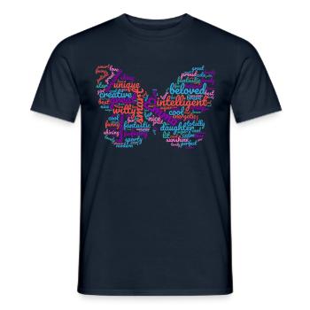 Cadeau papillon Emma Wordcloud pour Emma - T-shirt homme - marine - Devant - AI Model Male 178 light (178cm)