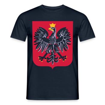 POLOGNE POLOGNE POLSKA PATRIE CADEAU T-SHIRT - T-shirt homme - marine - Devant - AI Model Male 178 light (178cm)