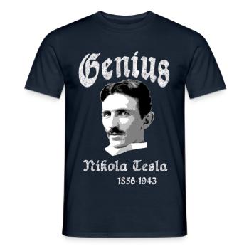 Nikola Tesla - Men's T-Shirt - navy - Front - AI Model Male 178 light (178cm)