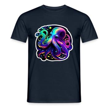 Pieuvre psychédélique - T-shirt homme - marine - Devant - AI Model Male 178 light (178cm)
