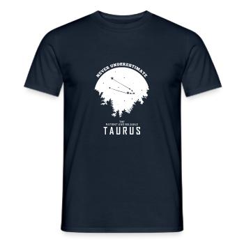 Taurus Zodiac Horoscope cadeau - T-shirt homme - marine - Devant - AI Model Male 178 light (178cm)