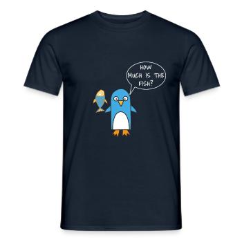 How much is the fish Pinguin Angler Fun T-Shirt - Männer T-Shirt - Navy - Vorne - AI Model Male 178 light (178cm)