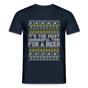 Le meilleur moment pour une bière - T-shirt homme - marine - Devant - AI Model Male 178 light (178cm)