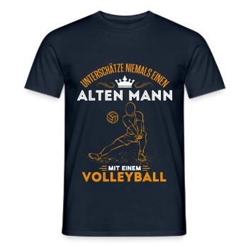 Old Man Volleyball Volleyballer Grandpa Idée Cadeau - T-shirt homme - marine - Devant - AI Model Male 178 light (178cm)